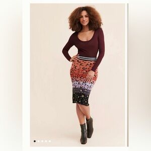 Maeve Multicolor Leopard Pencil Skirt